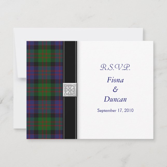 MacDonald Tartan Celtic Wedding Response Card RSVP Karte (Vorderseite)