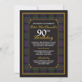 MacDonald Tartan Einladung zum 90. Geburtstag