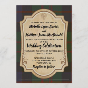 MacDonald Tartan Einladung zur Hochzeit