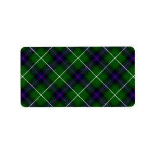 MacDonald Tartan grün kariert Adressaufkleber