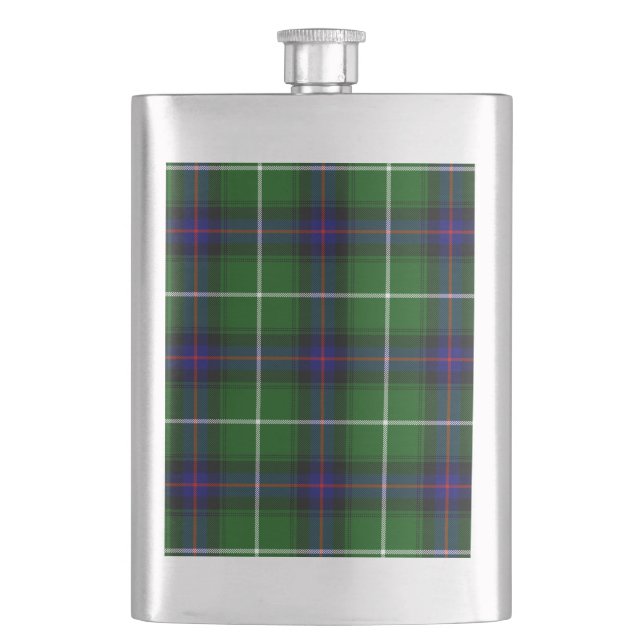 MacDonald Tartan grün kariert Flachmann (Vorderseite)