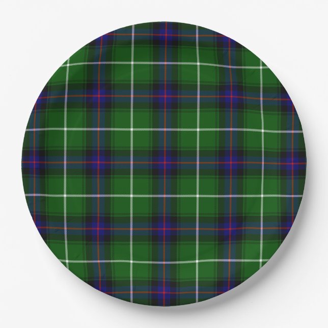 MacDonald Tartan grün kariert Pappteller (Vorderseite)