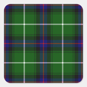 MacDonald Tartan grün kariert Quadratischer Aufkleber