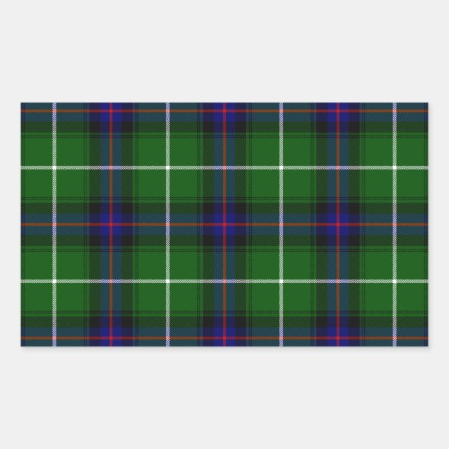MacDonald Tartan grün kariert Rechteckiger Aufkleber (Vorderseite)