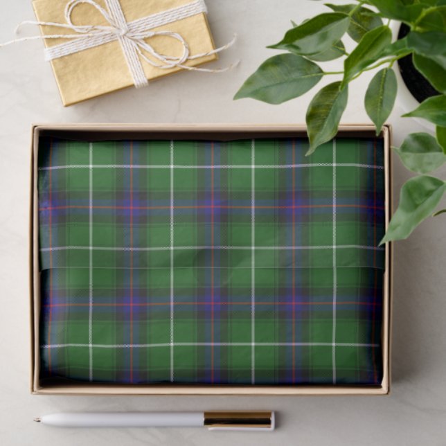 MacDonald Tartan grün kariert Seidenpapier (Geschenk)