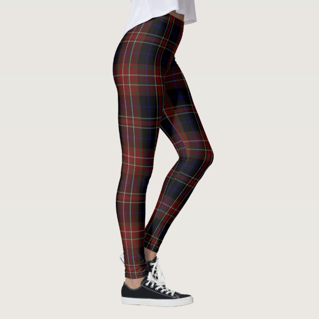 MacDonald Tartan Karierte Schwarze Rote Leggings (Rechts)