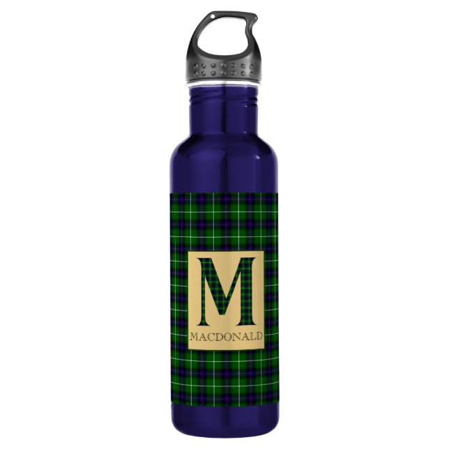 MacDonald Tartan Monogram M Edelstahlflasche (Vorderseite)