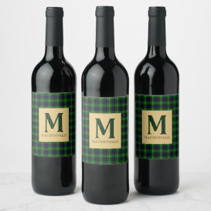 MacDonald-Tartan Monogramm M  Weinetikett