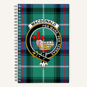 MacDonald-Tartan und Clan-Abzeichen Spiralblock Notizbuch