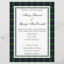 MacDonald von der Isles Scottish Wedding Einladung