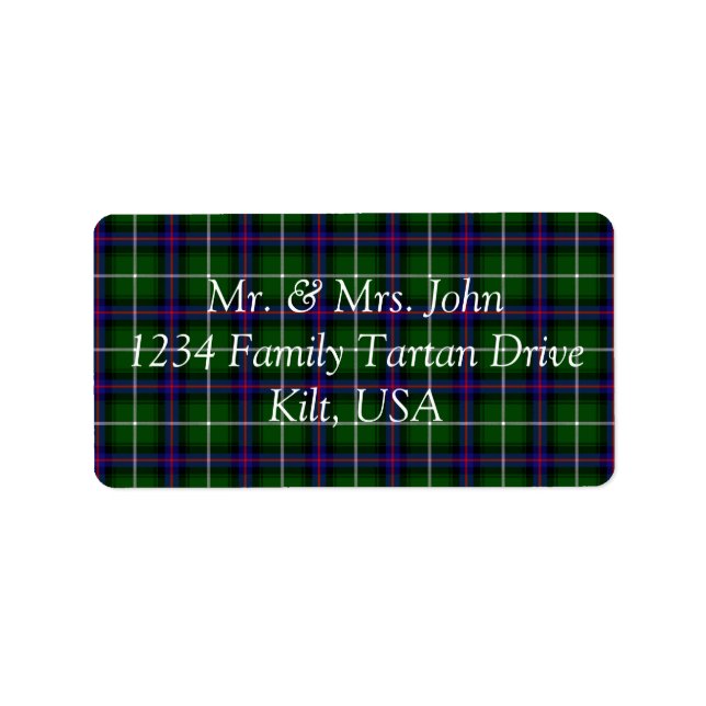 MacDonald von Isles Tartan Adressaufkleber (Vorne)