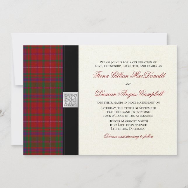 MacDougal MacDougall Tartan Einladung zur Hochzeit (Vorderseite)