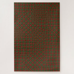 MacDougall Modern Blue Tartan Kariertes Patchwork Puzzle