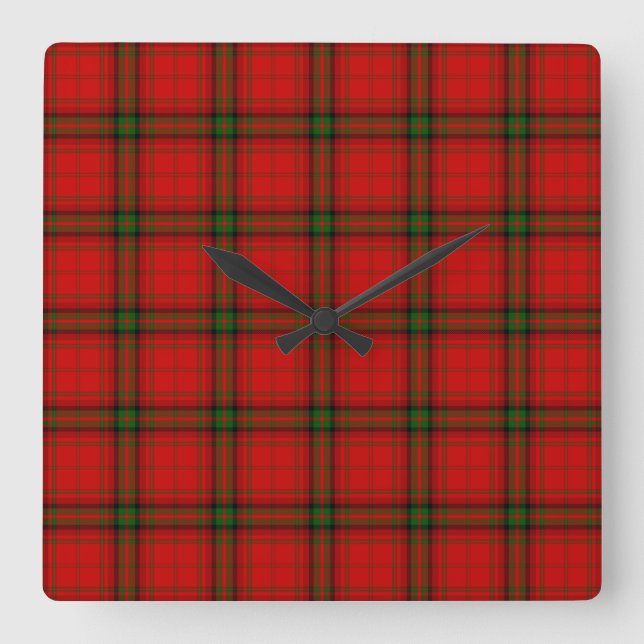 MacDougall Tartan rot kariert Quadratische Wanduhr (Vorderseite)