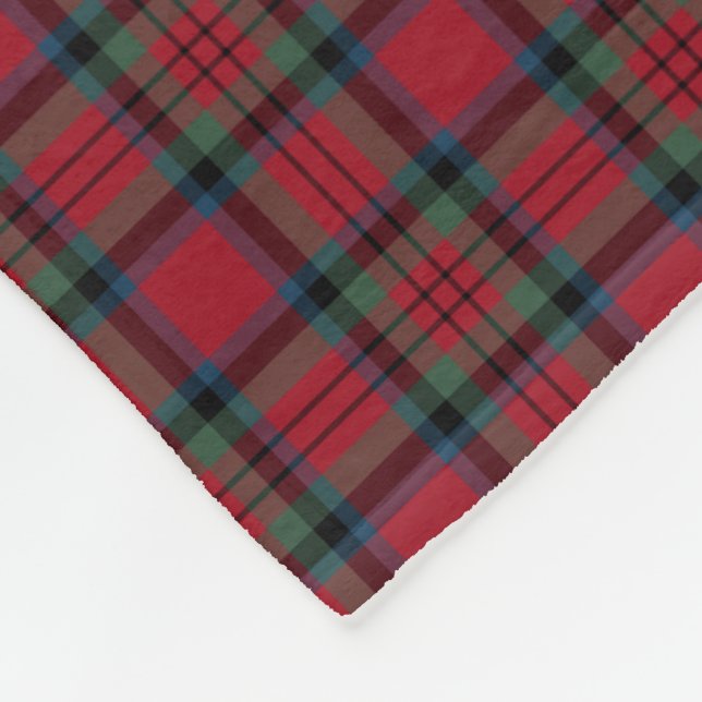 MacDuff Clan Red, Green und Blue Tartan Fleecedecke (Ecke)