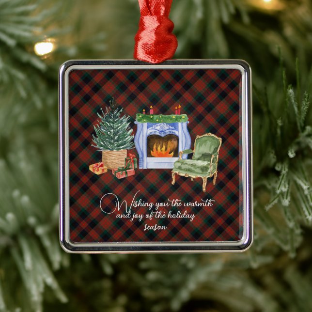 MacDuff Hunting Modern Original Scottish Tartan Ornament Aus Metall (Baum)