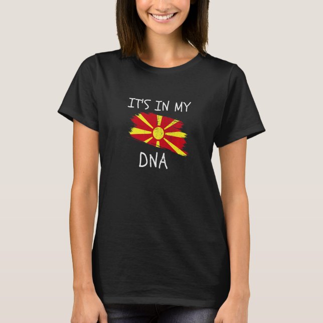 Macedonia Country Flag It's in my DNA Patriotic Ma T-Shirt (Vorderseite)