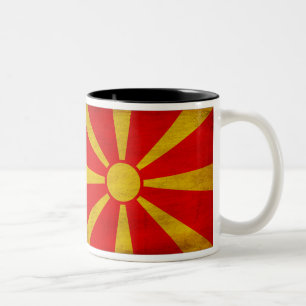 Macedonia-Flaggen-Tasse Zweifarbige Tasse