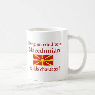 Macedonian errichtet Charakter Tasse