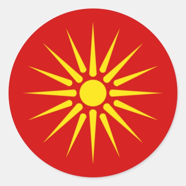 Macedonian Sun Sticker (Vorderseite)