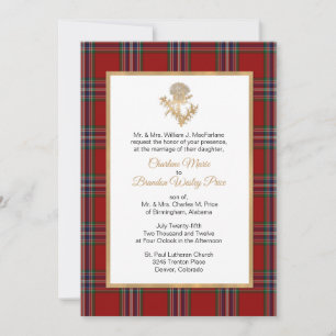 MacFarland Tartan Kariert Thistle Wedding Einladun Einladung