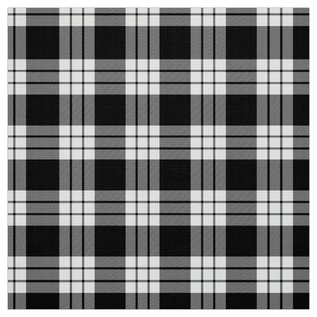 MacFarlane Black & White Tartan Stoff (Muster)