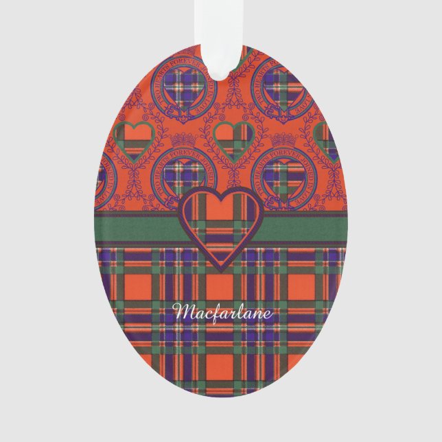 Macfarlane Clan karierter schottischer Tartan Ornament (Vorderseite)
