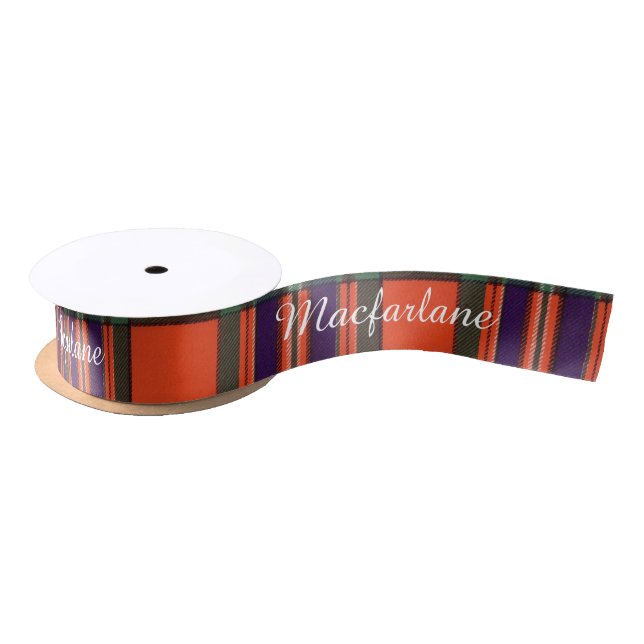 Macfarlane Clan karierter schottischer Tartan Satinband (Spule)