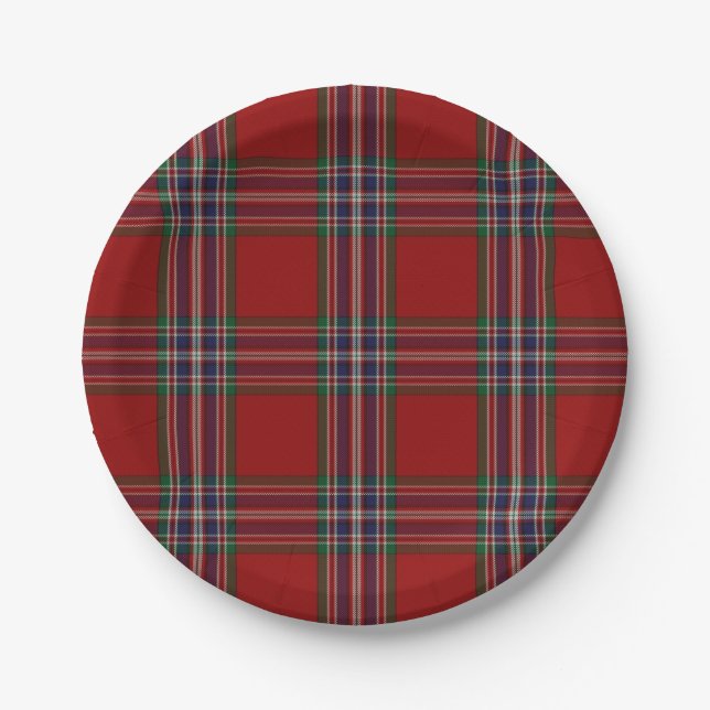 MacFarlane Clan Tartan Karierte Papierplatte Pappteller (Vorderseite)