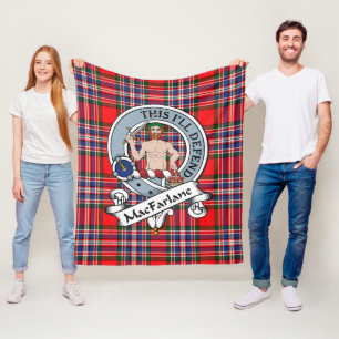 MacFarlane Modern Clan Abzeichen Tartan Kariert Fleecedecke