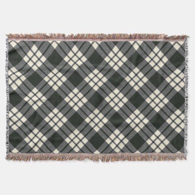 MacFarlane Schwarz-weiß M Original Scottish Tartan Decke (Vorderseite)