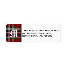MacFarlane Tartan Karierte Monogram-Adressenmarken