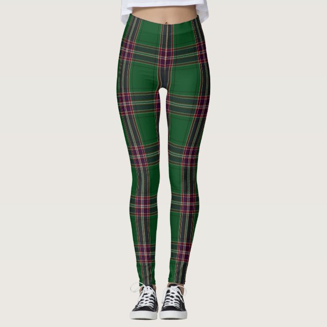 MacFarlane Tartan-kariertes Leggings-Grün Leggings (Vorderseite)