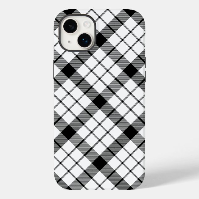 MacFarlane Tartan Schwarz-weiß kariert Case-Mate iPhone Hülle (Rückseite)