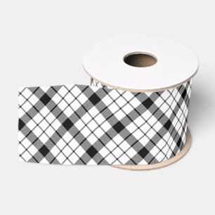 MacFarlane Tartan Schwarz-weiß kariert Ripsband