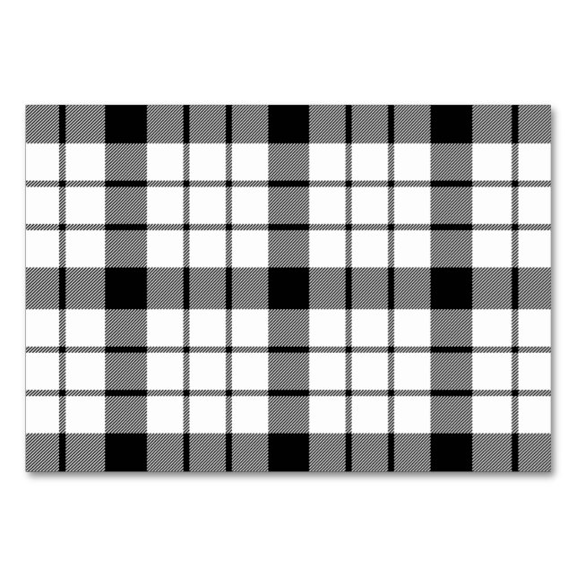 MacFarlane Tartan Schwarz-weiß kariert Tischnummer (Vorderseite)