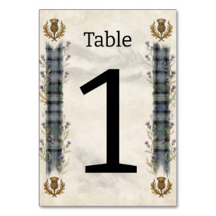 MacFie Tartan Insel Skye Moody Hochzeit Tischnummer