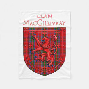 MacGillivray Tartan Scottish Kariert Lion Rampant Fleecedecke