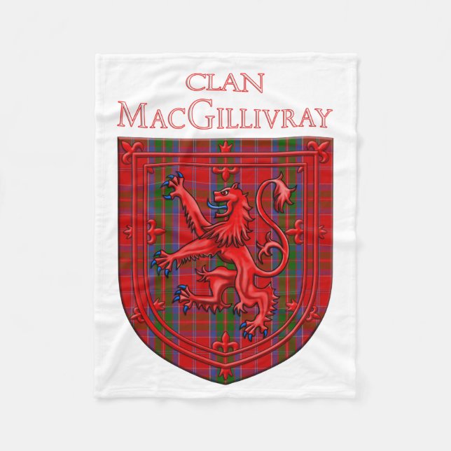 MacGillivray Tartan Scottish Kariert Lion Rampant Fleecedecke (Vorderseite)