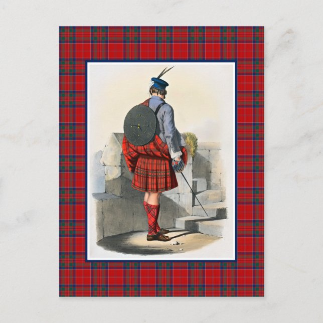 MacGillivray Vintag Illustration Tartan Frame Postkarte (Vorderseite)
