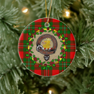 MacGregor Abzeichen & Tartan Personalisierte Weihn Keramik Ornament