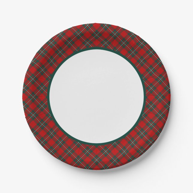 MacGregor Clan Tartan Border Pappteller (Vorderseite)