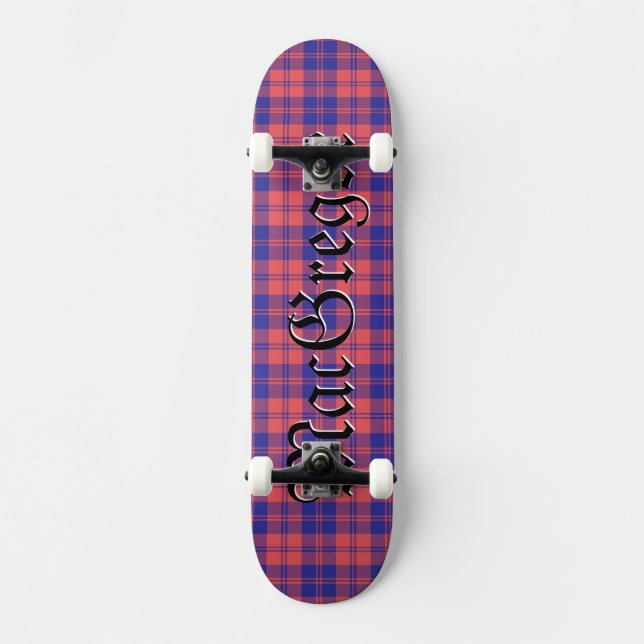 MacGregor Clan Tartan Schottisches Kariertes Muste Skateboard (Vorderseite)