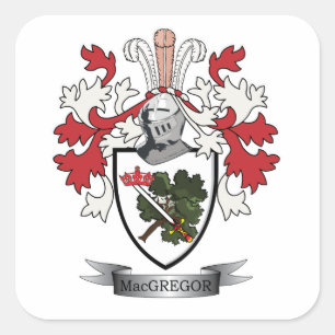 MacGregor-Familienwappen-Wappen Quadratischer Aufkleber