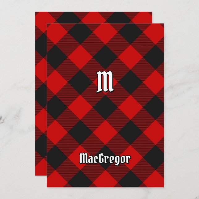 MacGregor Rob Roy Tartan Einladung (Vorne/Hinten)