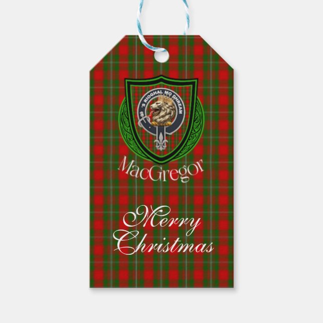 MacGregor Scottish Clan Tartan & Crest Geschenkanhänger (Vorderseite)