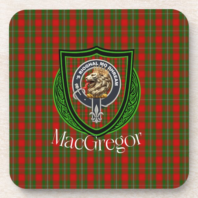 MacGregor Scottish Clan Tartan & Crest Getränkeuntersetzer (Vorderseite)