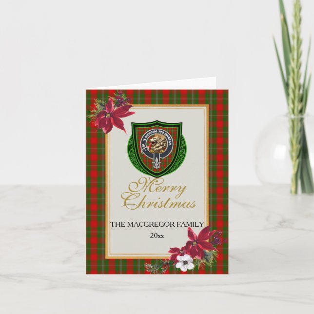 MacGregor Scottish Clan Tartan & Crest Karte (Vorderseite)