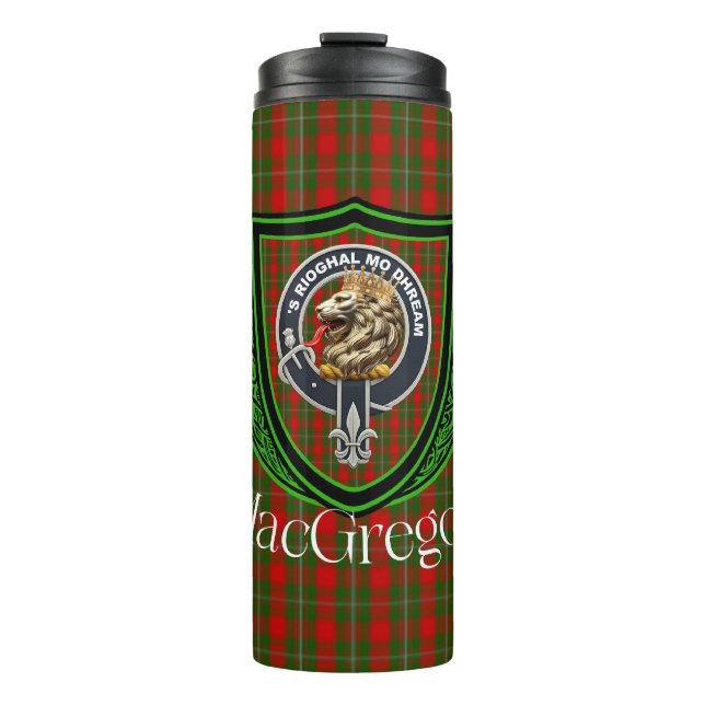MacGregor Scottish Clan Tartan & Crest Thermosbecher (Vorderseite)