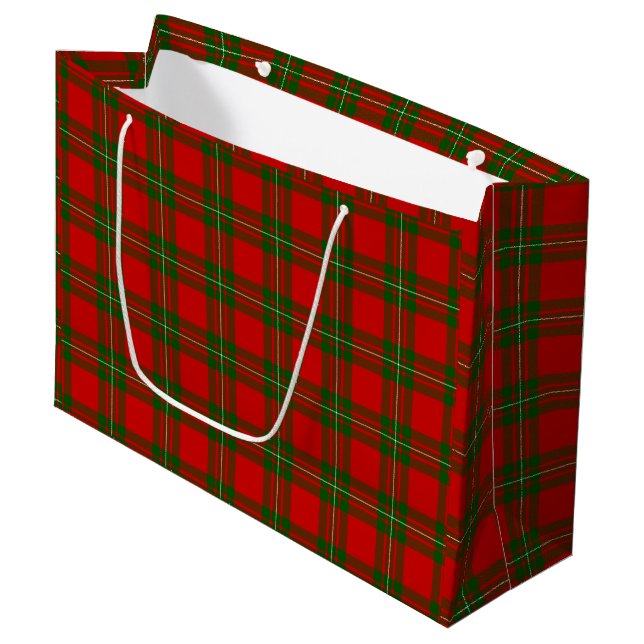 MacGregor Tartan rot kariert Große Geschenktüte (Vorderseite Schrägansicht)